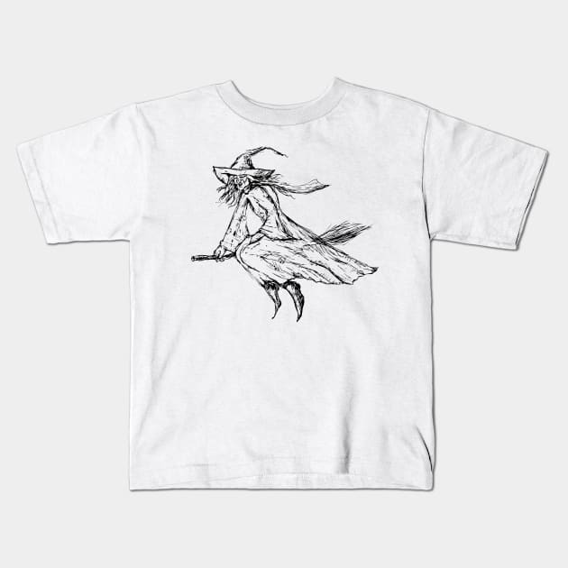 Old witch Kids T-Shirt by katerinamk